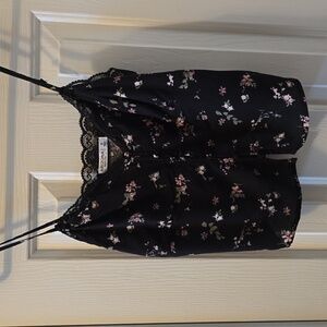 ARIZONA JEAN CO WOMEN'S BLACK FLORAL TANK TOP SIZE MEDIUM